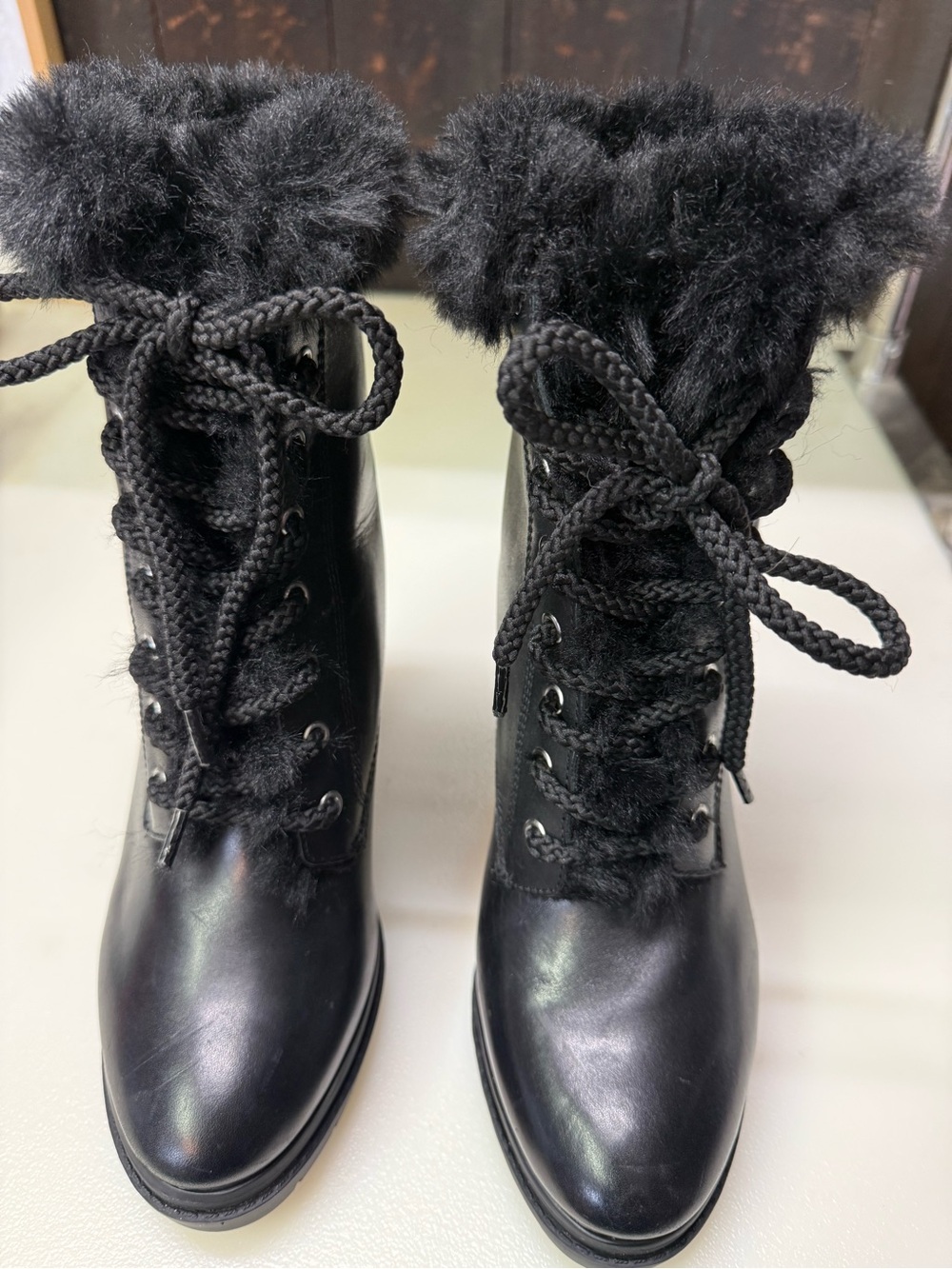 DKNY platform lug boot